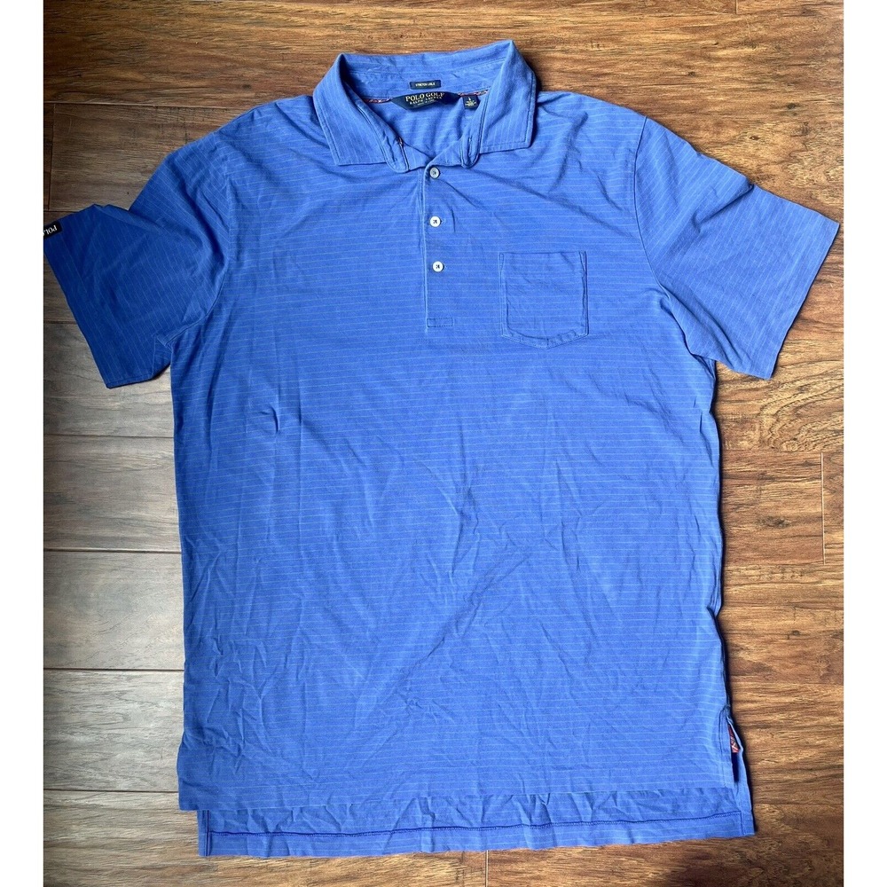 Polo Ralph Lauren Golf Men's SOFT Short Sleeve Button Polo Shirt Size Large Blue
